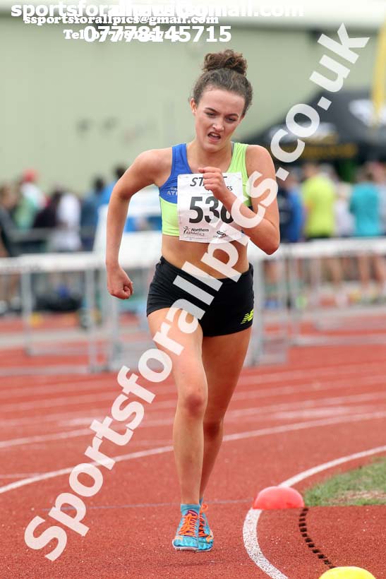 Womens under-17s 3000 metres, 2018 Northern Under-17s/U-15s/U-13s Champs., Wavertree Athletics Centre, Liverpool. Photo: David T. Hewitson/Sports for All Pics